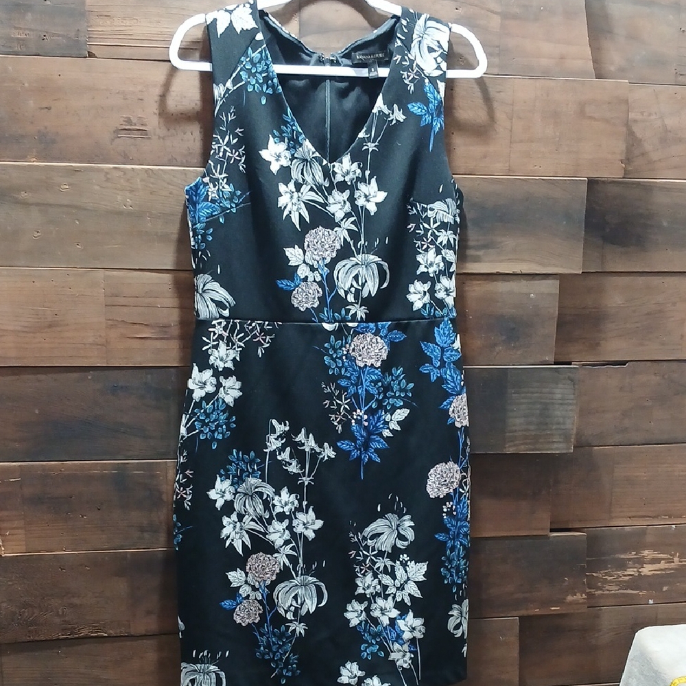 Banana Republic Black and Blue Floral Mini Dress